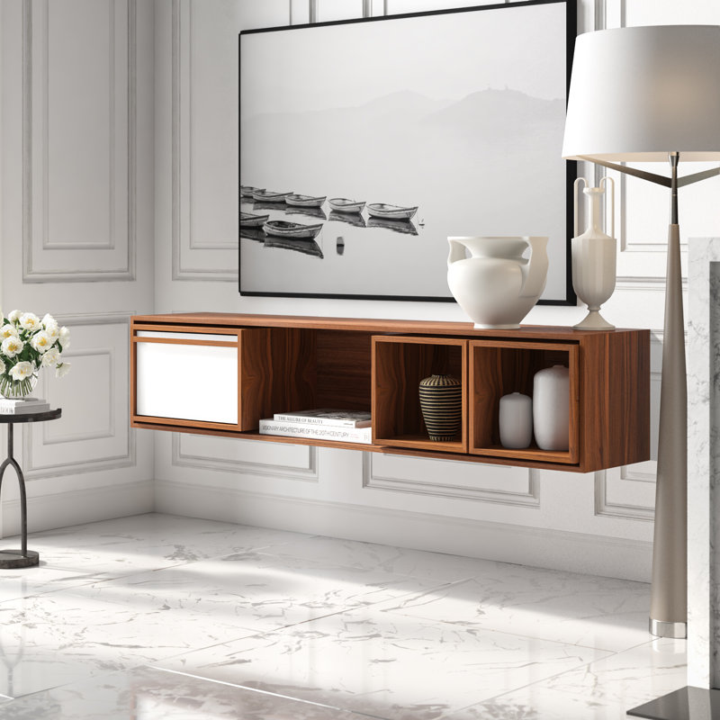 ARTLESS Low Unit Solid Wood Recessed Wall Shelf Perigold